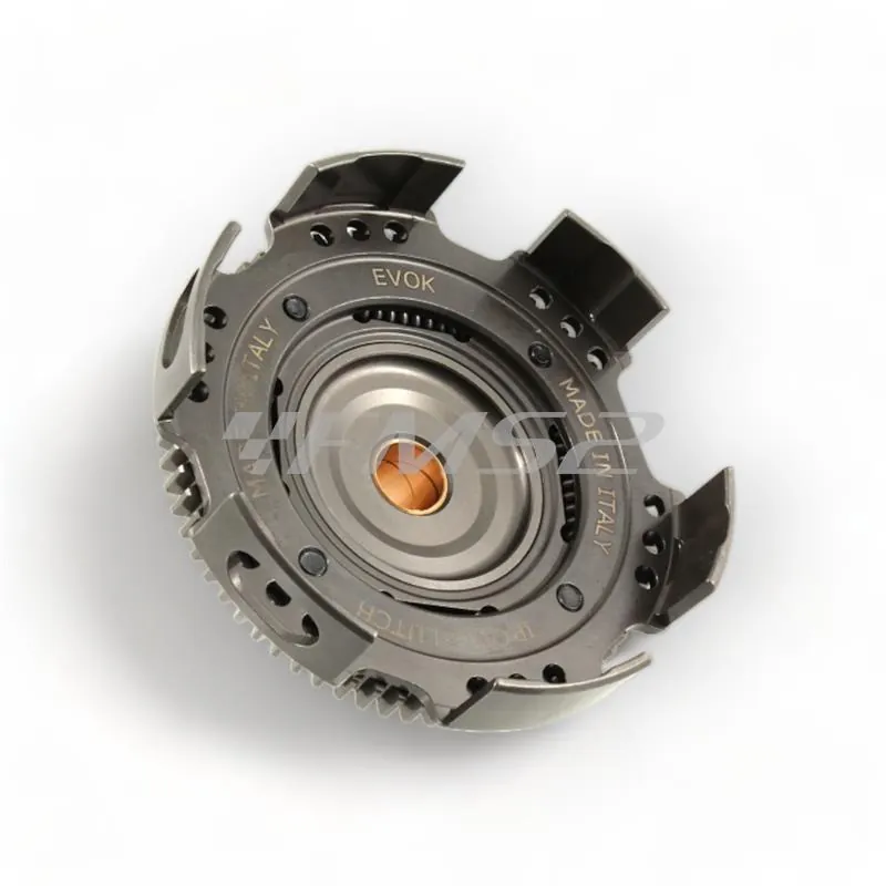 Campana frizione RMS EVOK racing con 72 denti dritti per montaggio sui motori Piaggio Vespa 50 e 125 cc con cambio a 3 e 4 marce e Ape 50 tutte le versioni, ricambio 100240151