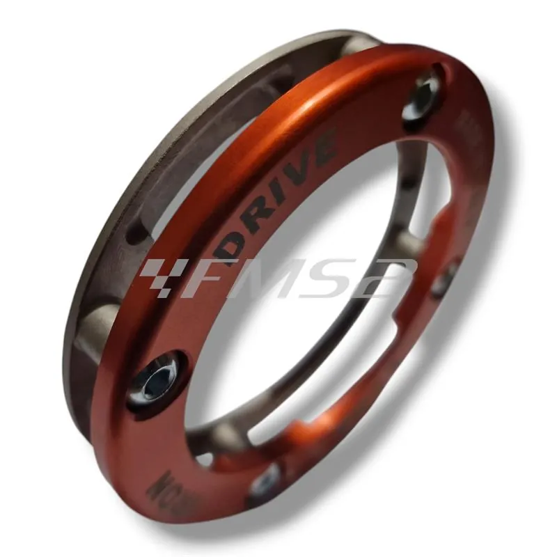 Parastrappi evok Iron Drive ricavato dal pieno per utilizzo con campana frizione tipo originale montata nei motori Piaggio Vespa small frame 50 e 125 cc 2 tempi, ricambio 100240167