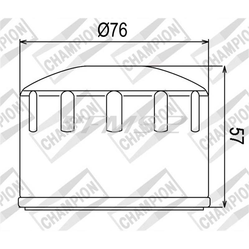 Filtro olio Champion cof084 Piaggio scooter 400 e 500, ricambio 100609075