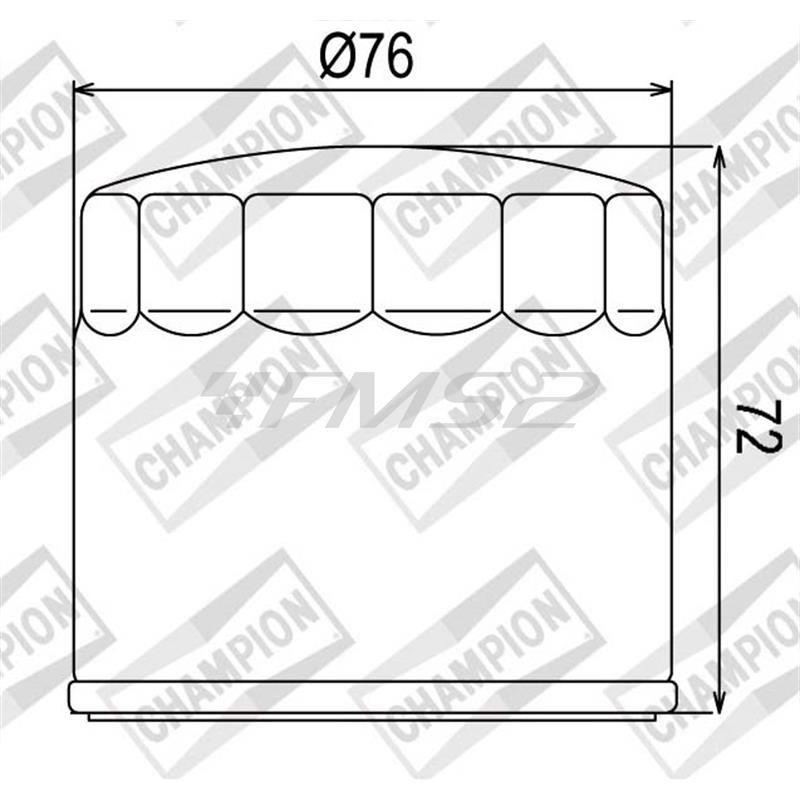 Filtro olio Champion COF053 per maxi moto Ducati, Cagiva e Gilera, ricambio 100609105