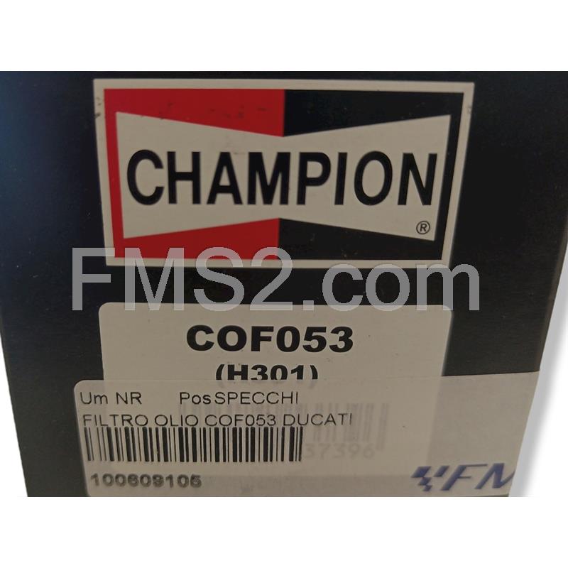 Filtro olio Champion COF053 per maxi moto Ducati, Cagiva e Gilera, ricambio 100609105