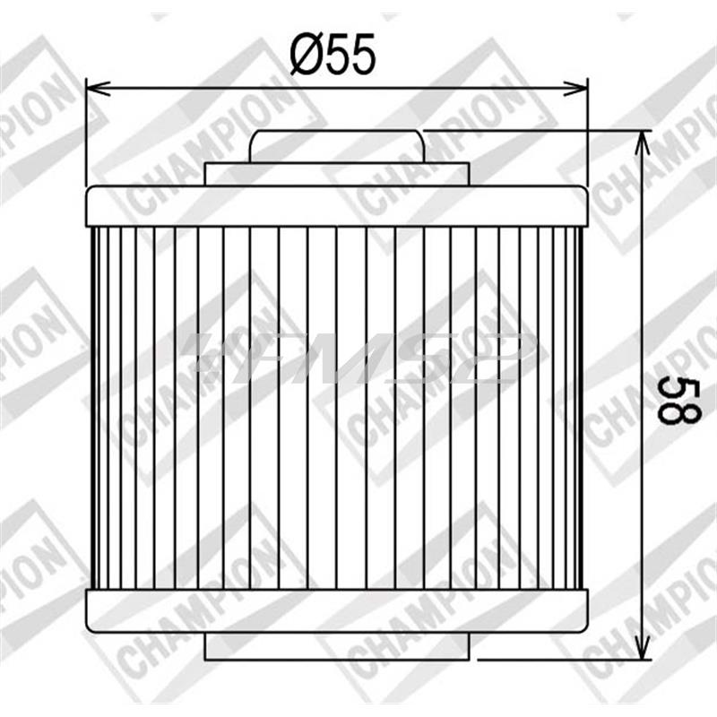 Filtro olio motore Champion codice COF045 per maxi moto Yamaha 250, 400, 500, 600, 660, 850, 900 cc, ricambio 100609295