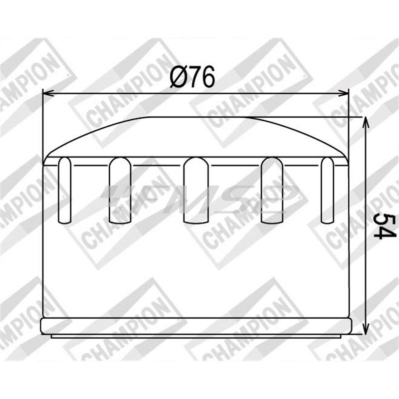 Filtro olio motore Champion codice COF064 per maxi moto BMW serie K1200 e maxi scooter Kymco AK550, ricambio 100609555