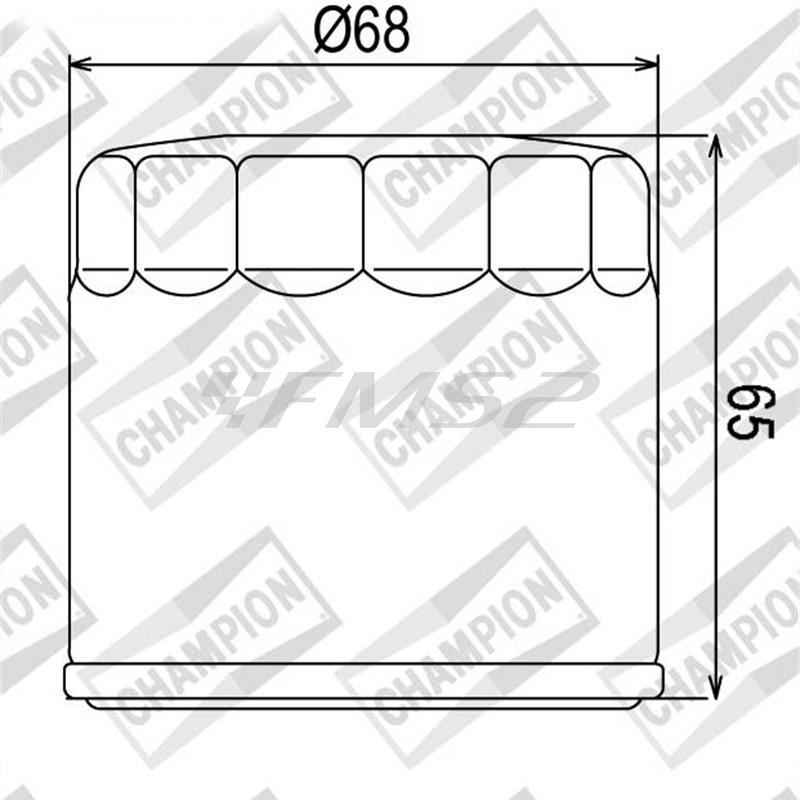 Filtro olio motore Champion COF091 per maxi moto Triumph 595 e 955 prodotte fino al 2004, ricambio 100609755