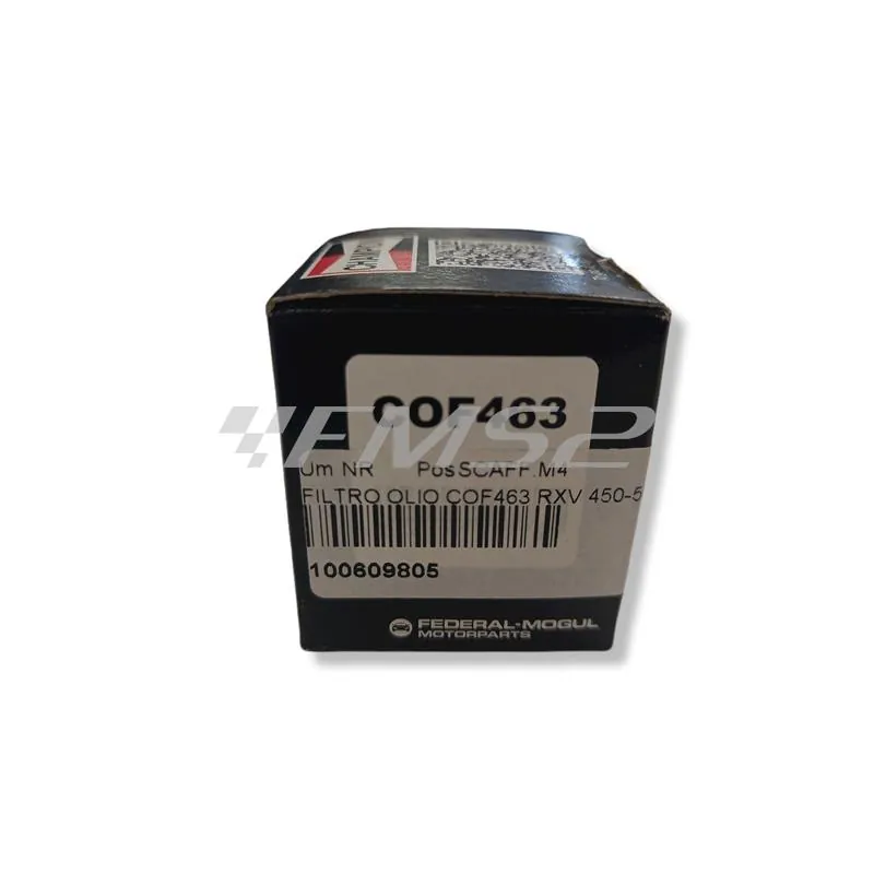 100609805 Filtro olio Champion codice COF463 per maxi moto Aprilia RXV 450 e 550 cc e Husqvarna 250, 450, 510, 530 e 630 prodotti dal 2008 in poi