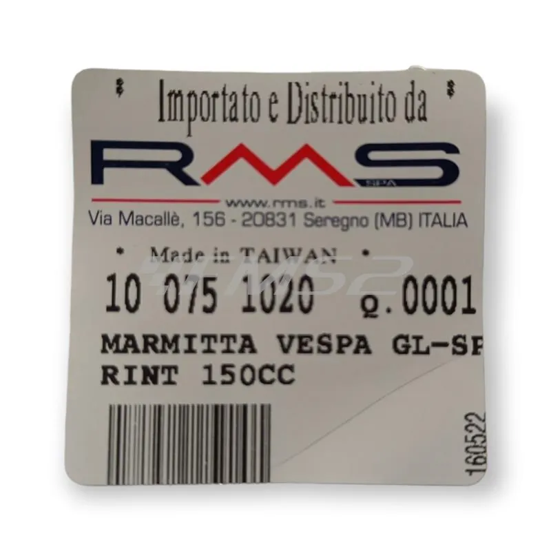 100751020 Marmitta vespa gl-sprint 150cc