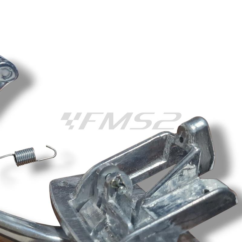 Pedale freno posteriore RMS in alluminio spazzolato completo di molla ritorno, gommino tondo battuta e perno fissaggio cavo freno per Piaggio Vespa 50 R, L, N e 125 primavera, ricambio 121530191