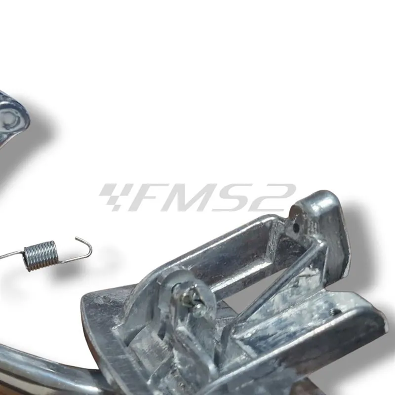 121530191 Pedale freno posteriore RMS in alluminio spazzolato completo di molla ritorno, gommino tondo battuta e perno fissaggio cavo freno per Piaggio Vespa 50 R, L, N e 125 primavera