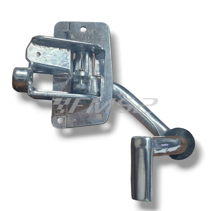 Pedale freno posteriore RMS in alluminio spazzolato completo di molla ritorno, gommino tondo battuta e perno fissaggio cavo freno per Piaggio Vespa 50 R, L, N e 125 primavera, ricambio 121530191