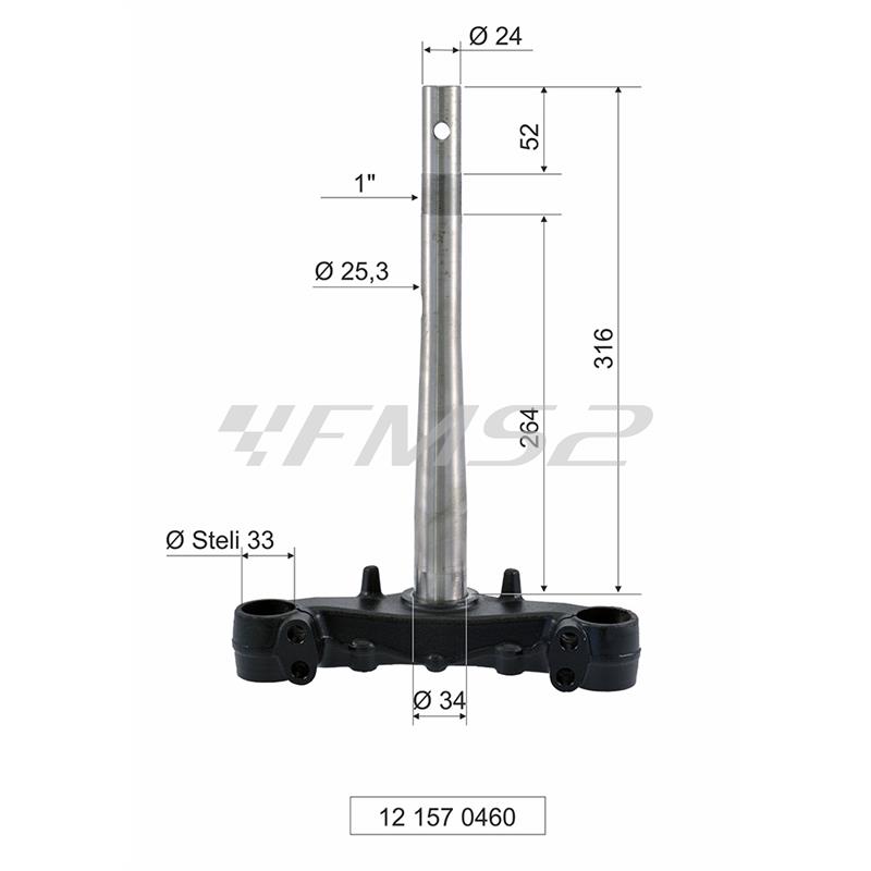 Testa forcella honda sh125-150, ricambio 121570461