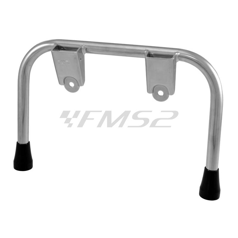 Cavalletto centrale RMS zincato completo di gommini per Piaggio Vespa pk 50 e 125 cc, ricambio 121610671