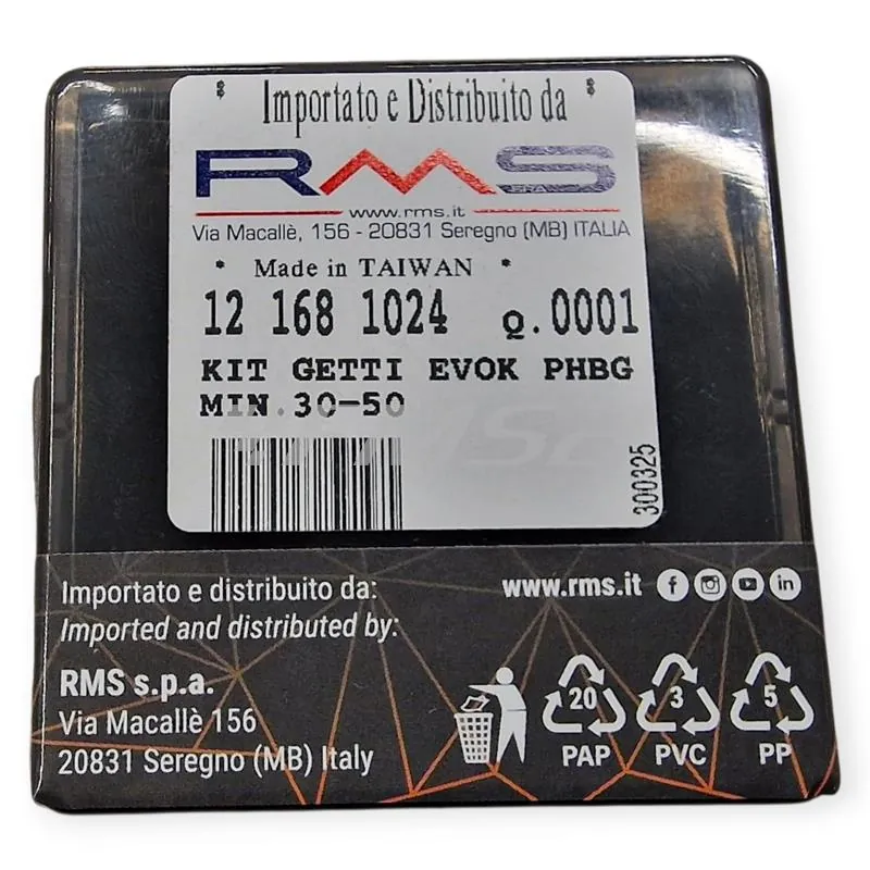 Kit 10 getti minimo 30-50 RMS Evok 121681024 per carburatore Dell'Orto PHBG e PHDG tutte le versioni