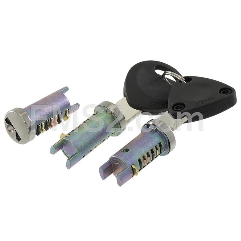 Serie cilindretti serratura 3 pezzi RMS per Piaggio Vespa PX-pe-arcobaleno - Vespa PK xl, ricambio 121790060