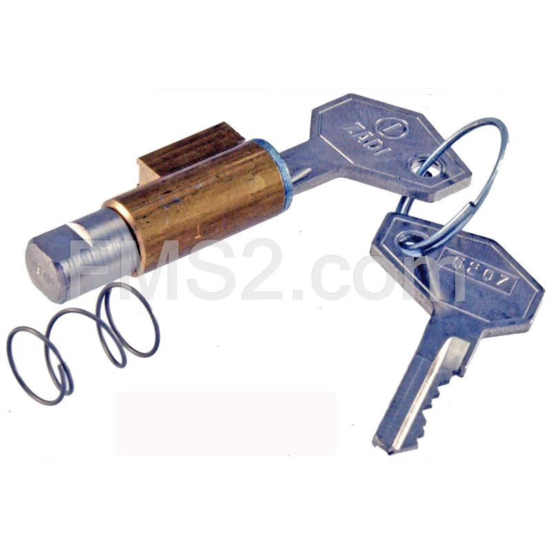 Lucchetto serratura blocca sterzo Vespa 50 e 125 con chiave metallica Zadi guida 4 mm (RMS), ricambio 121790192