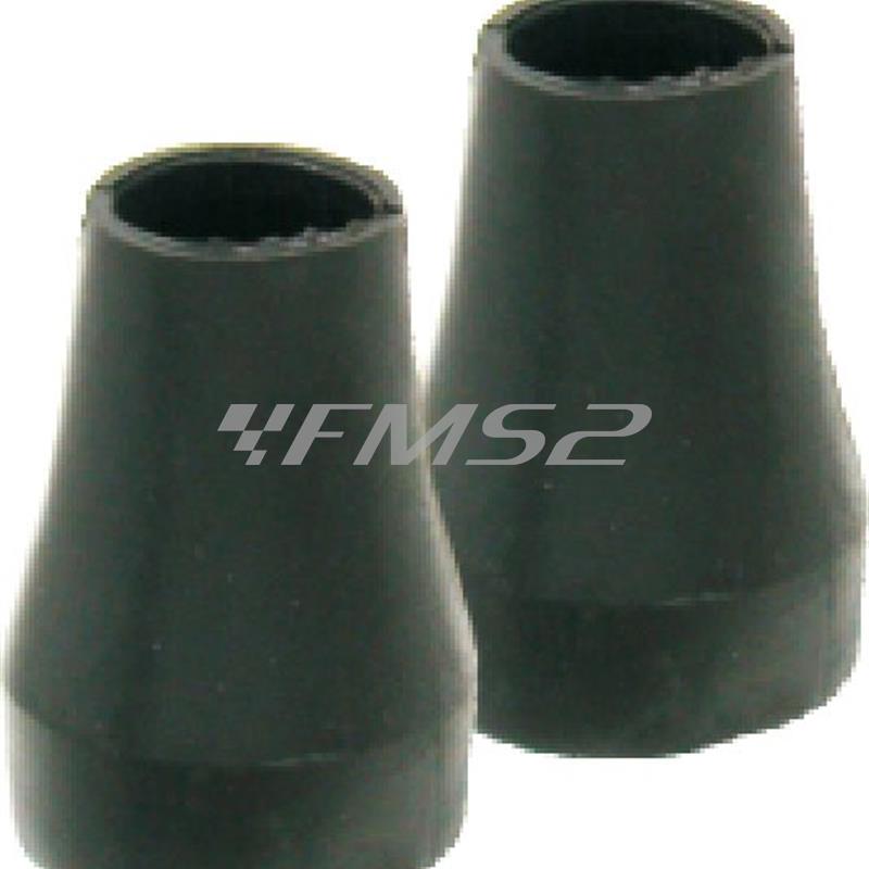 Coppia gommini scarpette cavalletto centrale RMS in gomma nera con inserto in metallo per Piaggio Vespa PK 50 e 125, PX tutte le versioni, ricambio 121830159