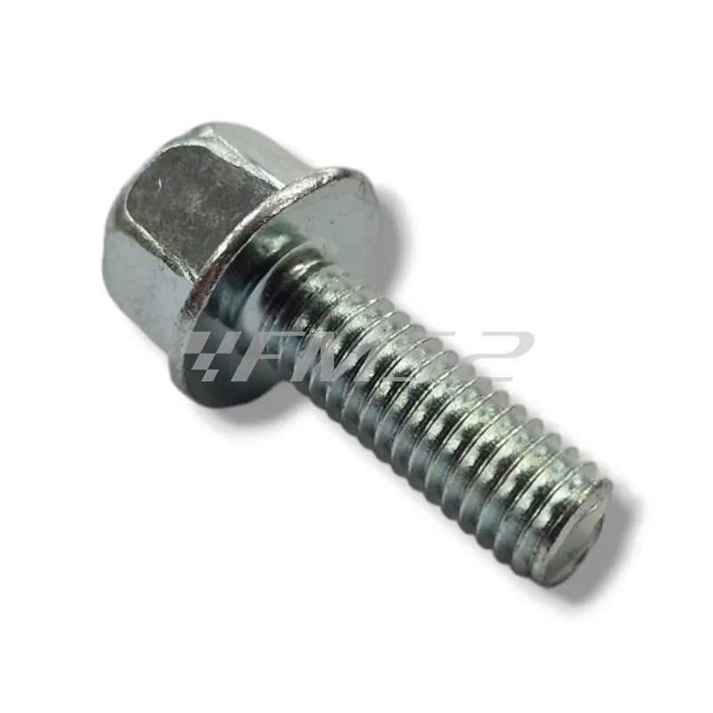 121856050 Vite bullone flangiata RMS per fissaggio marmitta al cilindro degli scooter con motore Minarelli verticale ed orizzontale aria e liquido, filetto mm6x1