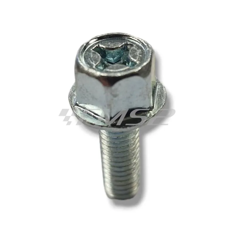 121856050 Vite bullone flangiata RMS per fissaggio marmitta al cilindro degli scooter con motore Minarelli verticale ed orizzontale aria e liquido, filetto mm6x1