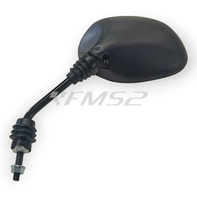 122760060 Specchio retrovisore sinistro RMS in plastica nera per scooter Gilera Typhoon, Storm e Piaggio Nrg, Ntt, Nrg Mc2 50 cc prodotti fino al 1998