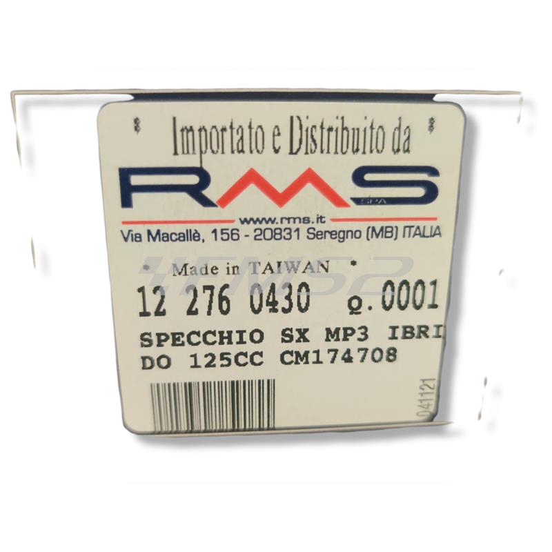 Specchio sx mp3 ibrido 125cc, ricambio 122760430
