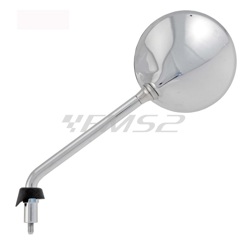 Specchio retrovisore sinistro RMS con asta e calotta cromata tipo originale per Piaggio Vespa LX 50, 125 e 150 cc 2 e 4 tempi, ricambio 122760590