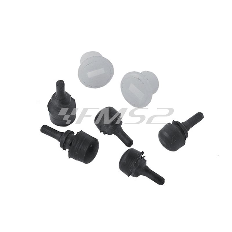 Kit gommini e boccole telaio per battuta sportello laterale motore Piaggio Vespa 50, 125 primavera, 125 et3 (RMS), ricambio 142640563