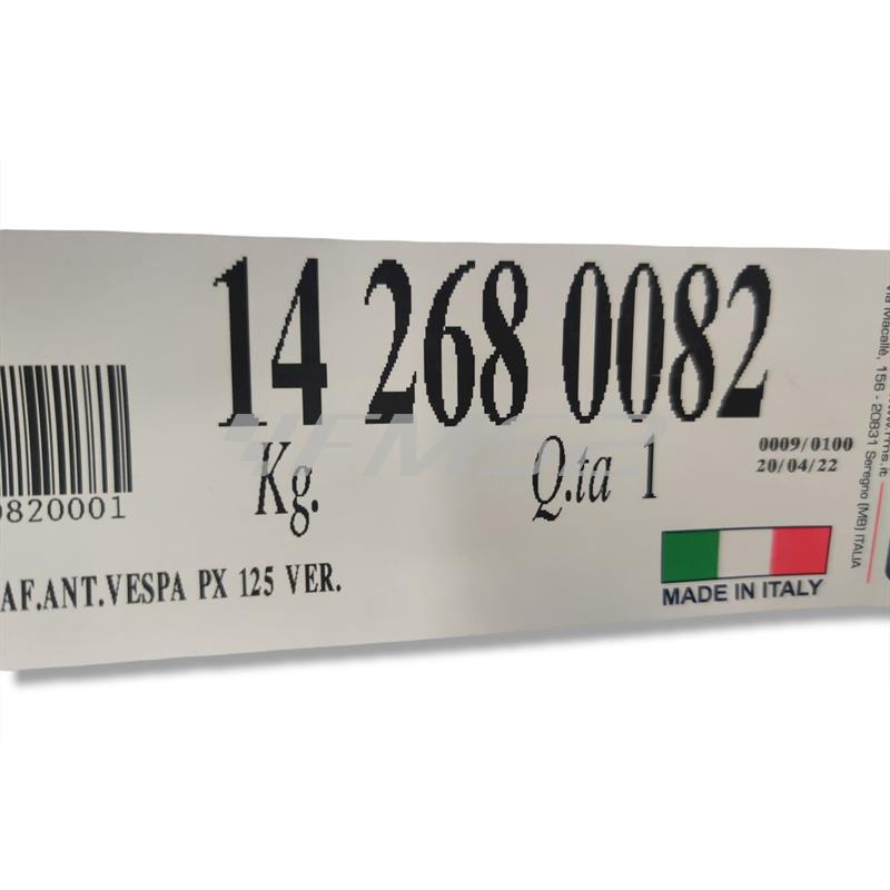 Parafango anteriore FACO in lamiera verniciato nero specifico per Piaggio Vespa PX 125, 150 e 200 cc versione con freno anteriore a tamburo, ricambio 142680082