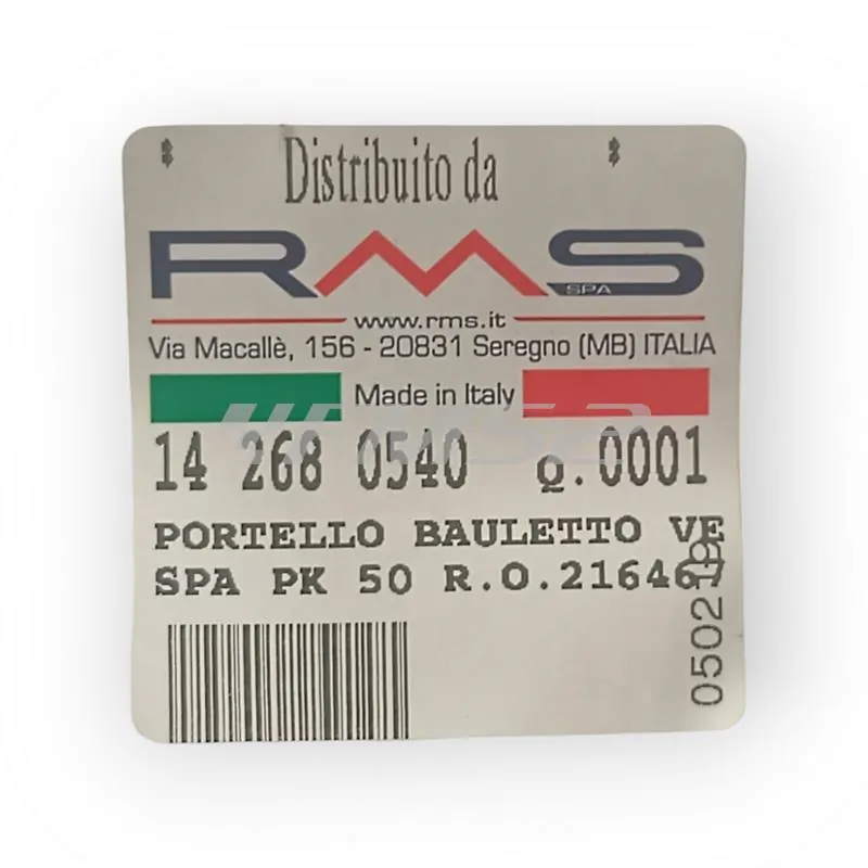 142680540 Sportello bauletto in plastica grezza non verniciato RMS tipo originale per Piaggio Vespa PK 50 S e PK 125 S