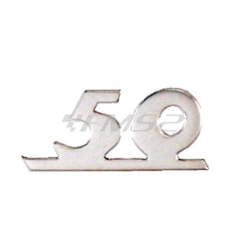 Targhetta 50 in alluminio per Vespa, ricambio 142720220