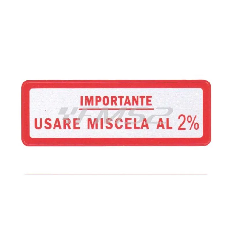 Targhetta adesiva miscela 2% grande di colore rosso, ricambio 142720480