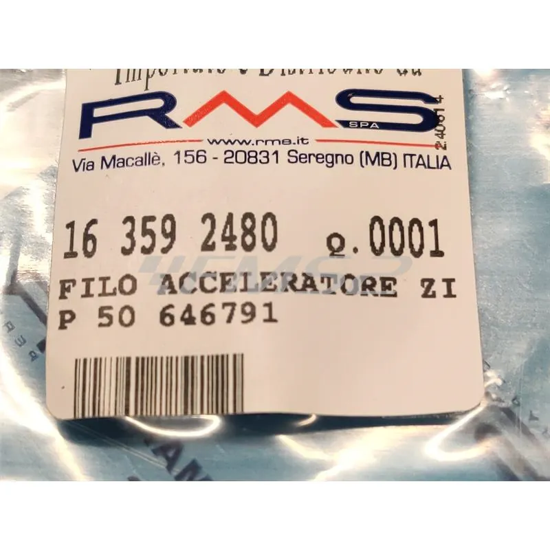163592480 Trasmissione gas completa RMS per scooter zip 50 cc 4 tempi e Piaggio zip 100 4 tempi prodotti dal 2006 al 2016