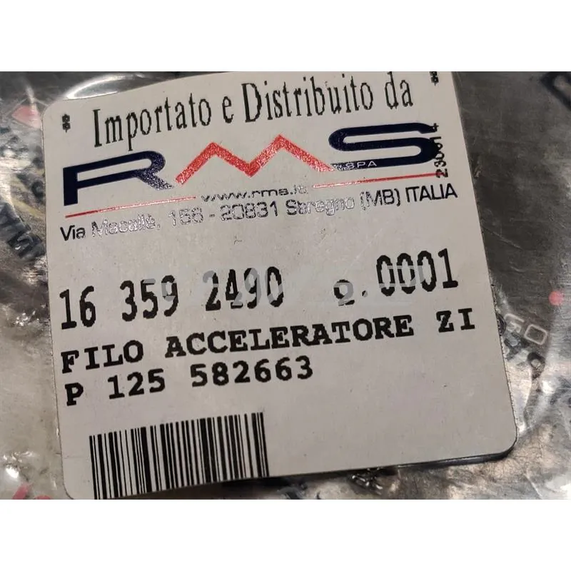 Trasmissione gas completa RMS per scooter Piaggio zip 50 cc con motore a 4 tempi prodotti dal 2000 al 2005, ricambio 163592490