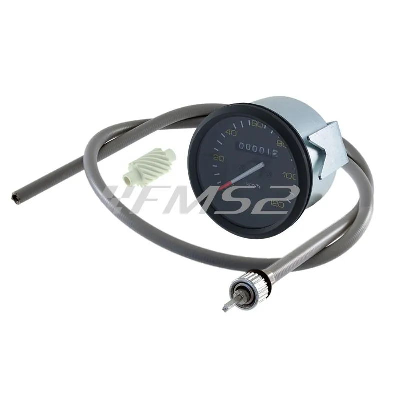 Contachilometri RMS completo di cavo e ingranaggi per Piaggio Vespa PX 125, 150 e 200 1° serie, ricambio 163680093