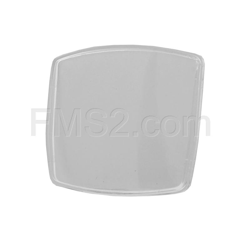 Vetro trasparente in plastica RMS per contachilometri Piaggio Vespa 50 special con forma quadrata tipo originale, ricambio 163680353