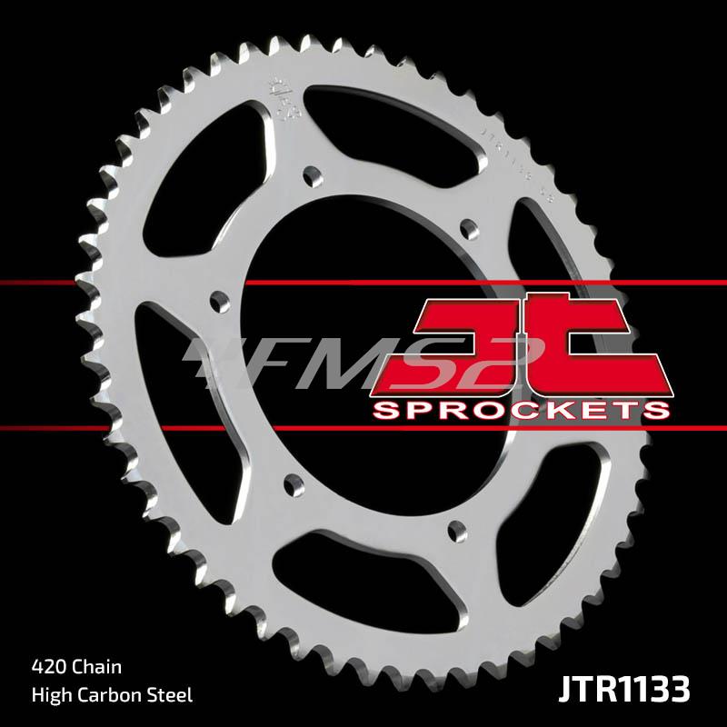 Corona JT Sprockets codice 1133.53 in acciaio con 53 denti per veicoli Derbi enduro e strada da 50 cc, ricambio 163721034