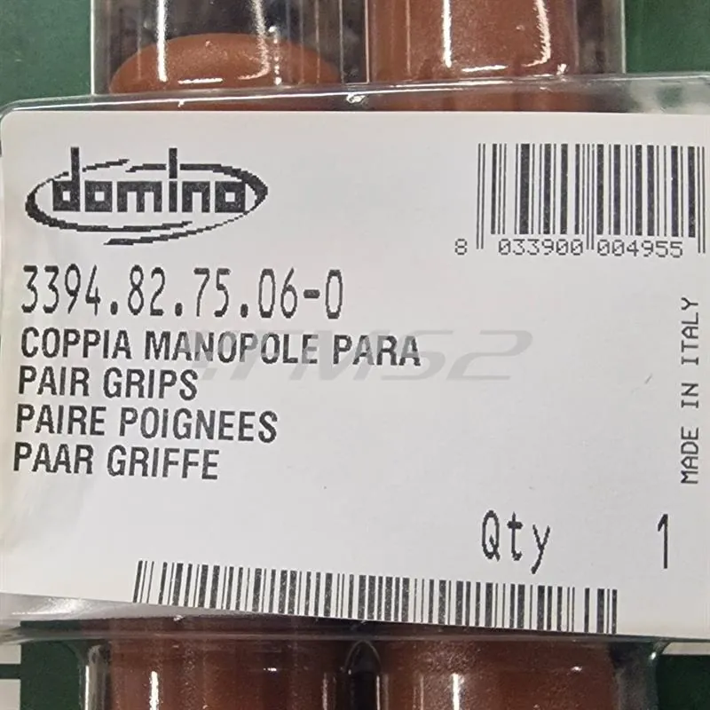 Manopole Domino Tommaselli in gomma di colore para per applicazione ciclomotore e scooter 50 cc, ricambio 184160710