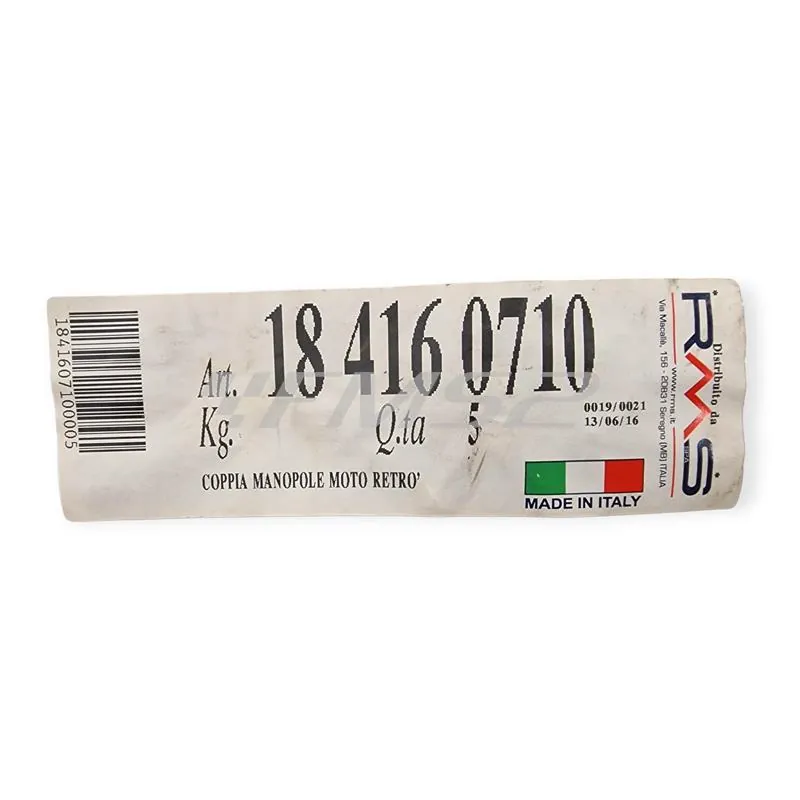 Manopole Domino Tommaselli in gomma di colore para per applicazione ciclomotore e scooter 50 cc, ricambio 184160710