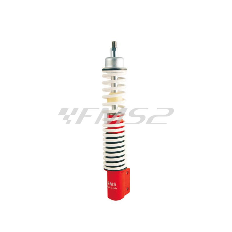 Ammortizzatore anteriore completo RMS versione sport rinforzato con molla bianca e corpo rosso per Piaggio Vespa PX 125-150-200 con freno an, ricambio 204584290