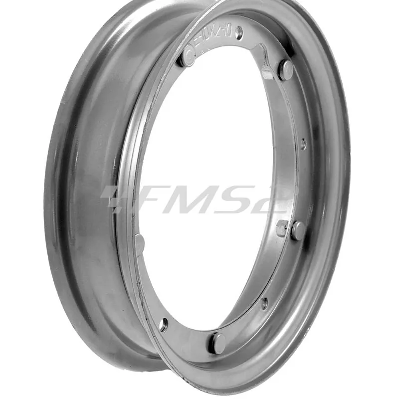 Cerchio ruota anteriore e posteriore di colore grigio verniciato per Piaggio Vespa 50 cc, 125 cc, 150 cc, 180 cc, 200 cc, special, PX, PX-E,, ricambio 225000012