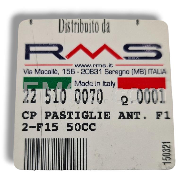 Pastiglie freno RMS (pasticche), semimetalliche, ricambio 225100070