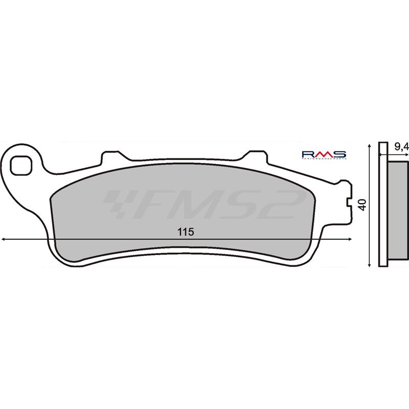 Pastiglie freno RMS (pasticche), semimetalliche, Honda Pantheon 125/250, ricambio 225100340