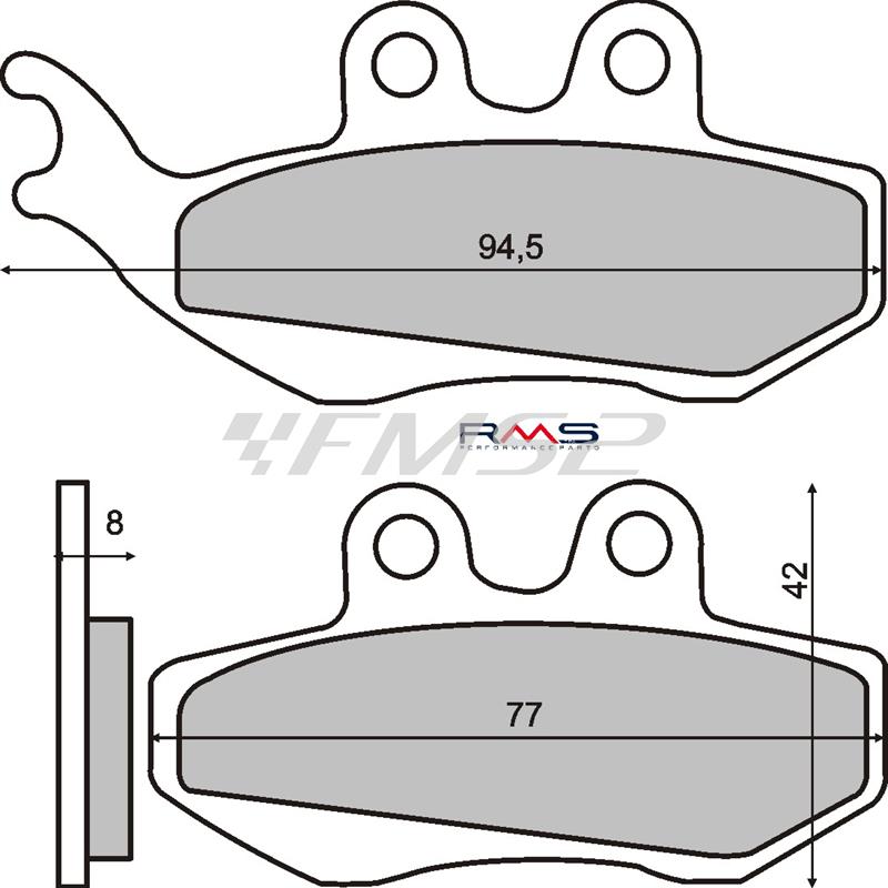 Pastiglie freno RMS (pasticche), Hexagon Lx 125-Skipper, ricambio 225100360