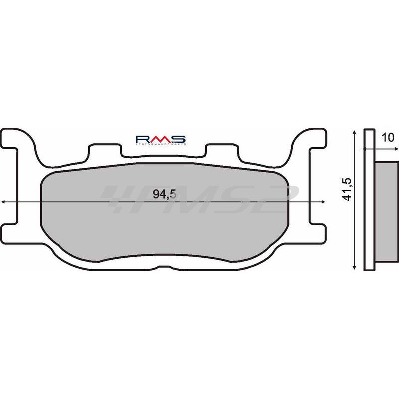 Pastiglie freno RMS (pasticche), sinterizzate per maxi scooter Yamaha T-MAX 500, ricambio 225100412