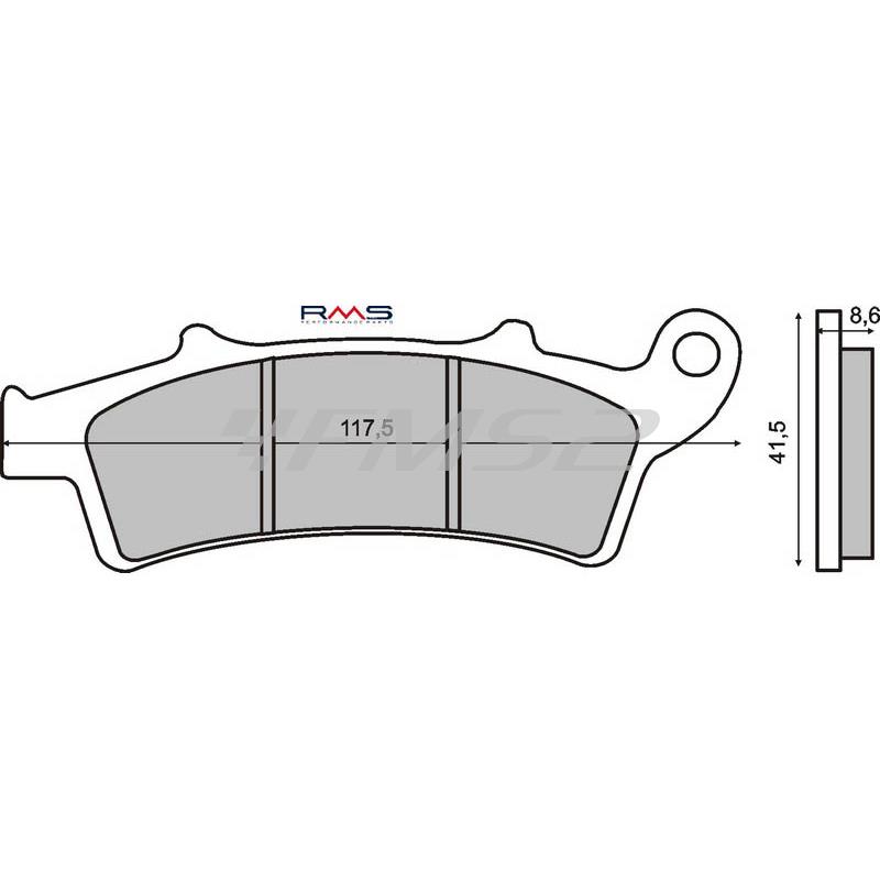 Pastiglie freno RMS (pasticche), per maxi scooter con pinza grimeca, semimetalliche, ricambio 225100440