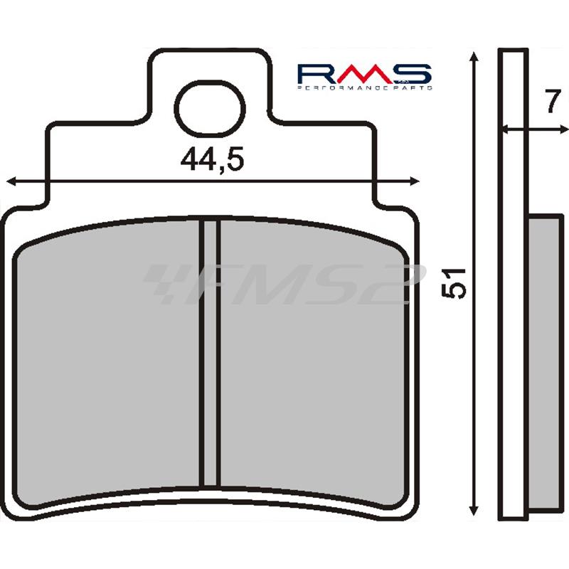 Pastiglie freno RMS (pasticche), per maxi scooter Kymco e Sym, semimetalliche, ricambio 225100500