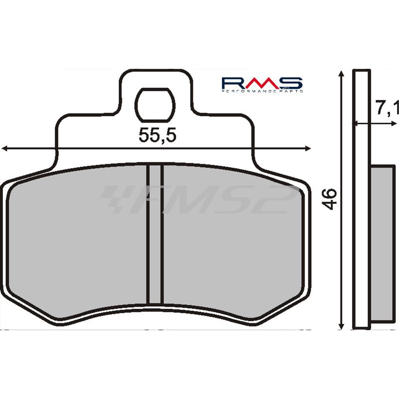Pastiglie freno RMS (pasticche), per maxi scooter Kymco Grand Dink 250, semimetalliche, ricambio 225100510