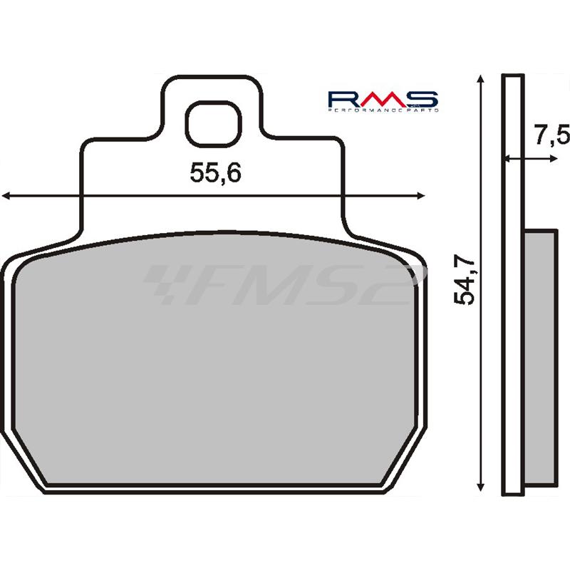 Pastiglie freno RMS (pasticche), per maxi scooter Piaggio 125-200-250-400-500 posteriore, ricambio 225100780