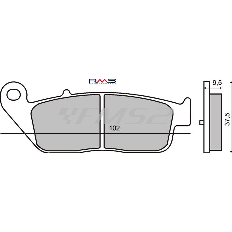 Pastiglie freno RMS (pasticche) semimetalliche per maxi scooter Kymco Xciting 500,  ricambio 225102530