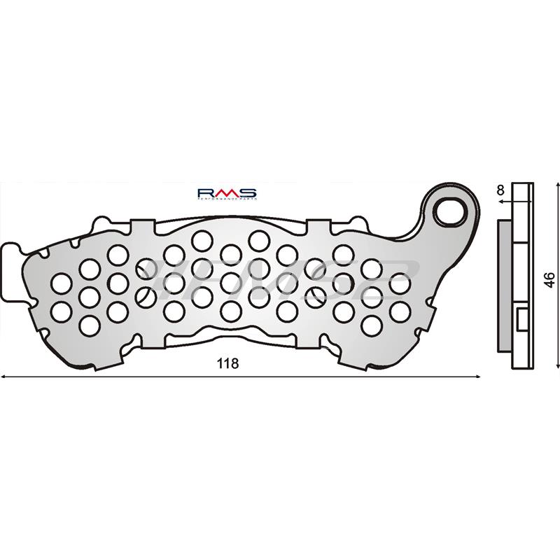 Pastiglie freno RMS (pasticche), anteriore con piastrina anticalore per maxi scooter Honda sh 300, semimetalliche, ricambio 225102550