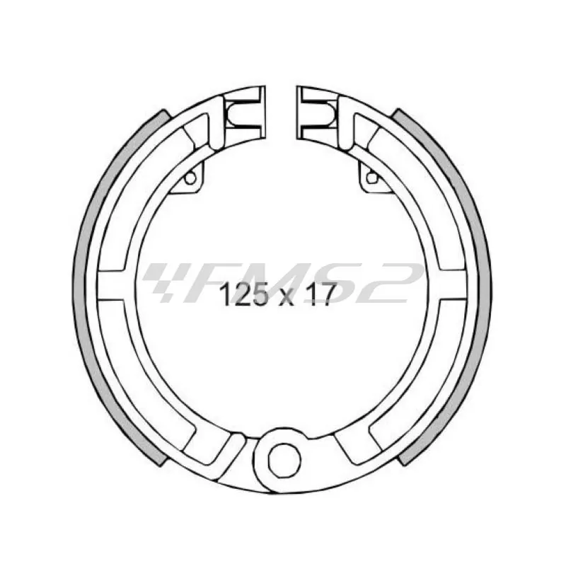 Ganasce freno anteriori Piaggio Vespa 50cc-v.Et3-Primavera 125cc 266506, codice 225120170