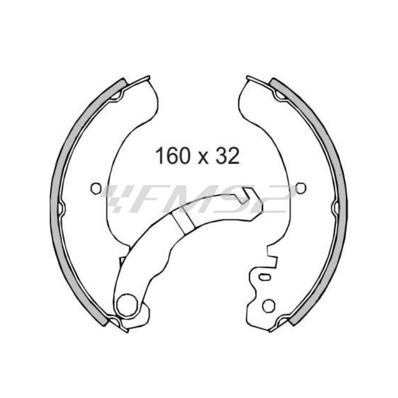 Ganasce freno posteriori Piaggio Ape 50cc, codice 225120220